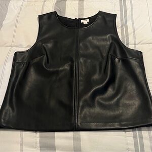 J. Crew Black Faux Leather Top